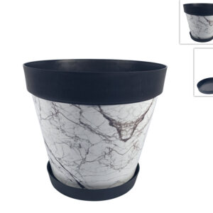 PLASTIC FLOWER POT 26CMS 2 ASS594292