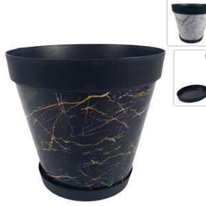 PLASTIC PLANT POT 26CMS MARBLE DESIGN 2 ASS.594308