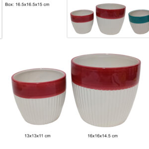 CERAMIC POT SET 2 PIECE 2 COLOURS 628966