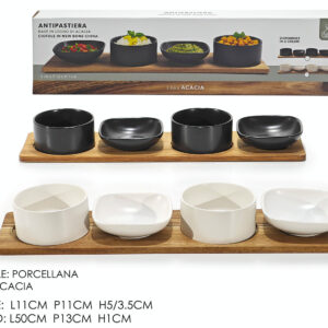 SET 4 PIECES ANTIPASTO BOWLS ON TRAY 538712