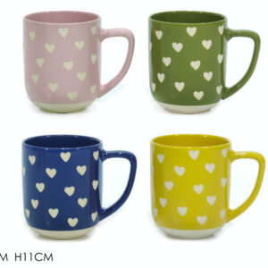 MUGS WITH HEART 50CL 4 ASSORTED 254681