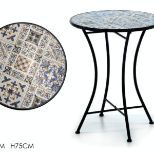 METAL TABLE WITH TILES 60CMS ROUND 193621