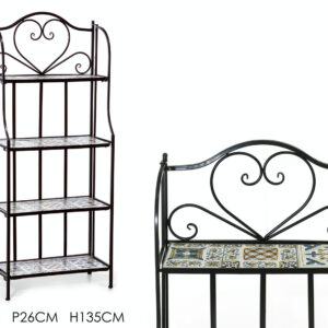 METAL STAND 4 SHELVES MOSAIC 135CMS 444877