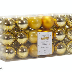 SET 36 BAUBLES 40MM GOLD MIX 507848