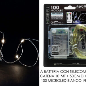 BATTERY LED LIGHTS X 100 COLD WHITE 293208