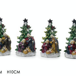 NATIVITY SET WITH TREE 10CMS 4 ASS 954246