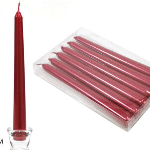 SET SIX PLAIN CANDLES RED 599058