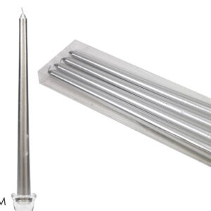 SET FOUR CANDLES PLAIN 30CMS SILVER 599126