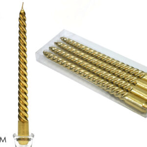 SET FOUR CANDLES 25CMS GOLD 599164