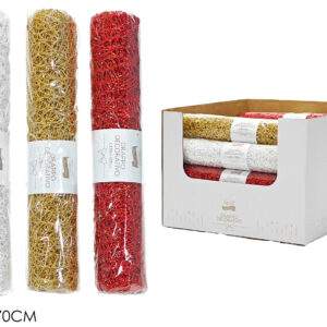 CHRISTMAS WIDE RIBBON 29CMS X 270CMS 3 ASS 117252