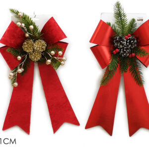 CHRISTMAS BOW RED 23 X 41CMS 2 ASSORTED 361297