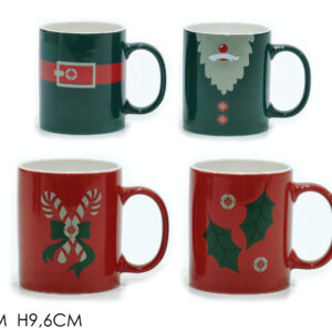CHRISTMAS MUG 37CL PORC. 4 ASSORTED 540418