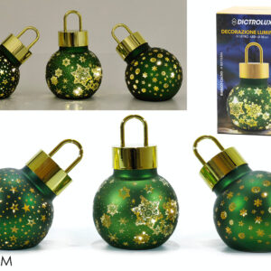 GLASS BAUBLE 100MM WITH LIGHT GREEN 516857