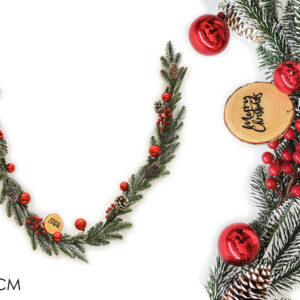 CHRISTMAS GARLAND WITH PINE/BERRIES 190CMS 317720