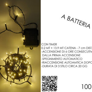 BATTERY LIGHTS 100 LED WARM WHITE 439644