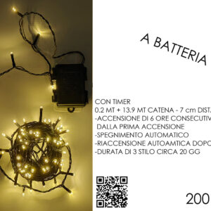 BATTERY LIGHTS 200 LED WARM WHITE 439989