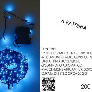 BATTERY LIGHTS 200 LED COLD WHITE 439996