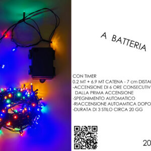 BATTERY LIGHTS 200 LED MULTICOLOUR 440008