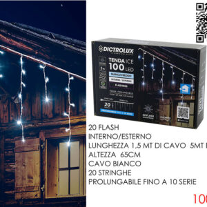 DROP LIGHTS 5 METERS 100 LED 20 FLASH WHITE 068721