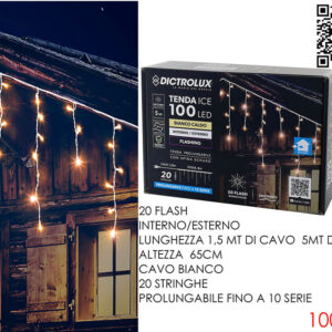 DROP LIGHTS W/WHITE 100LED WITH 20 FLASH 090937