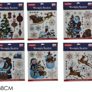 CHRISTMAS WINDOW STICKERS 6 ASS 474508