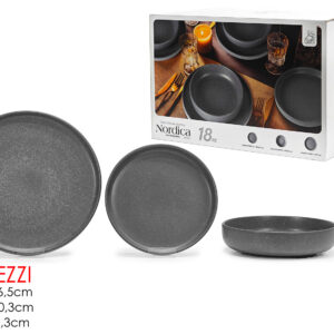 DINNER SET 18 PIECE NORDICA GREY 586140