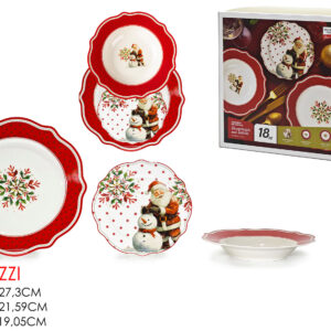 CHRISTMAS DINNER SET 18 PIECE SNOWMAN 564971