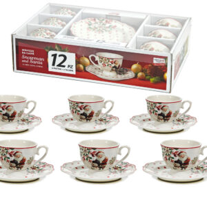 BOX SIX COFFE CUPS AND SAUCERS SNOWMAN 564995
