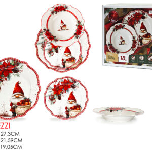 CHRISTMAS DINNER SET 18 PIECE FESTIVE GNOME 565008
