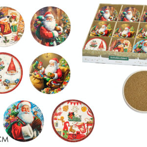 CHRISTMAS GLASS MATS 3D 10X10CMS 6 ASS.541859