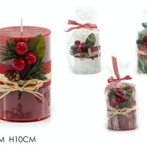 CHRISTMAS CANDLE 10CMS 3 ASSORTED 534462
