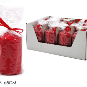CHRISTMAS CANDLE RED CYLINDER 5 X 8 CMS 276010