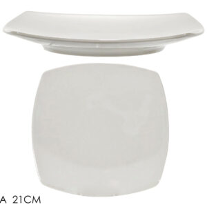 WHITE FRUIT PLATE SQUARE 022176