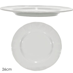 WHITE FLAT PLATE 26CMS 025993