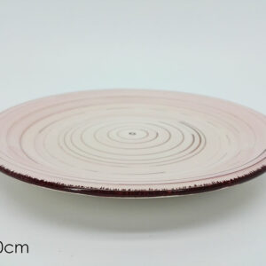 FRUIT PLATE STRIPED PINK  086916