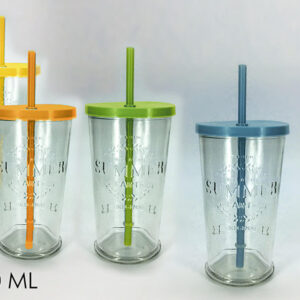 GLASS WITH STRAW 400ML 929343