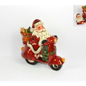 XMAS FATHER BIKE BISCUIT JAR 492440