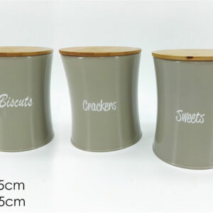METAL CONTAINER  WOODEN LID 075118