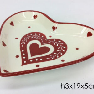 XMAS HEART SHAPE PLATE 086053