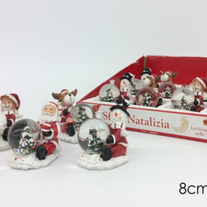XMAS SNOW BALL W/CHARACTERS 033712