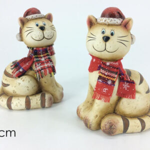 CAT WITH BEIGE SCARF 2 ASS 044435