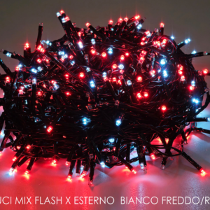 500  LED LIGHTS MIX FLASH ICE WHITE & RED 492601