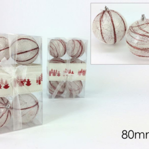 SET SIX TREE BALLS RED 943127