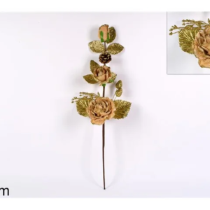 STEM WITH THREE ROSES GOLD 037054