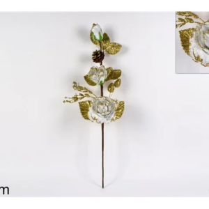 STEM WITH THREE ROSES WHITE 037146