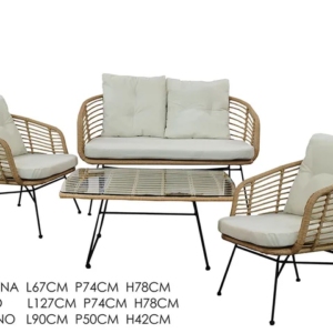 BAMBOO SOFA PLUS 2 ARMCHAIRS AND TABLE 205928