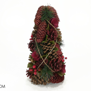 XMAS TREE WITH ACORNS RED 35CMS 213688