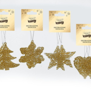 SET TWO HANGING DECORATION GOLD 279073