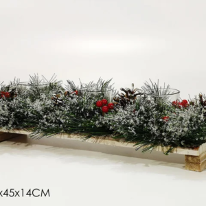 CHRISTMAS 3 CANDLES HOLDER WITH SNOW 304980