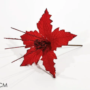 STEM WITH RED FLOWER GLITTER 323110
